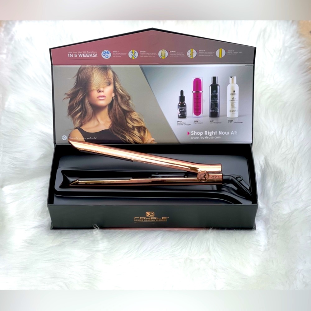 NEW‼️🎁 Royale Hair Straightener Ceramic Royale Flat iron genius heating element